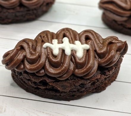 Allergy-Friendly Football Brownies with Chocolate Buttercream Frosting